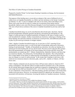 The Effect of Carbon Pricing on Canadian
