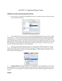 RAVEN 3.3 Important Release Notes