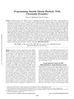 Programming Smooth Muscle Plasticity With Chromatin Dynamics