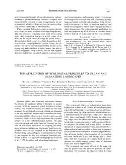 the application of ecological principles to urban and urbanizing