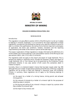Dealings in Minerals Regulations