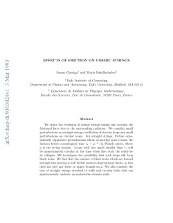 Effects of friction on cosmic strings