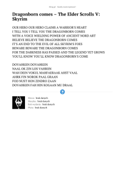 Dragonborn comes - The Elder Scrolls V: Skyrim - tekst