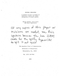 Cultural Indicators project - Annenberg School for Communication