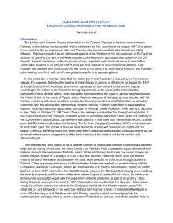 jammu and kashmir dispute - Institute of Strategic Studies, Islamabad