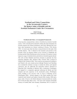 Scotland and Ulster in the Seventeenth Century