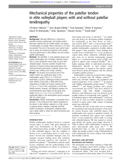 Mechanical properties of the patellar tendon in elite volleyball