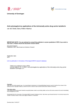 University of Groningen Anti-cytomegalovirus applications of