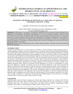 DENSITIES AND SPEEDS OF SOUND OF CaCl2, MgCl2, BaCl2 IN
