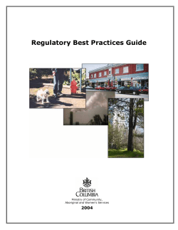 Community Charter - Regulatory Best Practices Guide