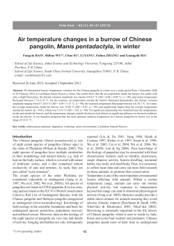 Air temperature changes in a burrow of Chinese pangolin, Manis