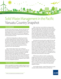 Solid Waste Management in the Pacific: Vanuatu Country Snapshot