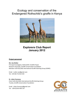 Ecology and conservation of the Endangered Rothschild`s giraffe in