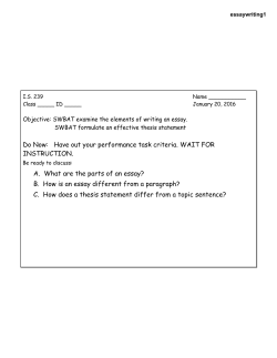 B. How is an essay d