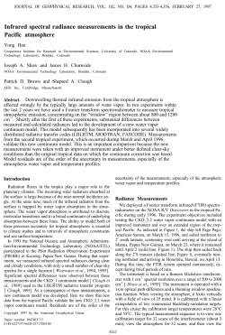 Infrared spectral radiance measurements in the tropical Pacific