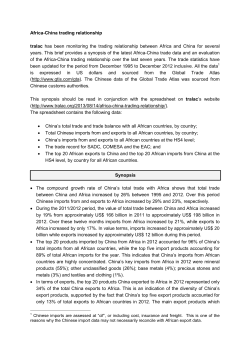 Africa-China trading relationship tralac has been monitoring the