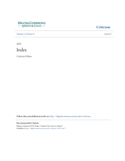 Criticism - Digital Commons@Wayne State University