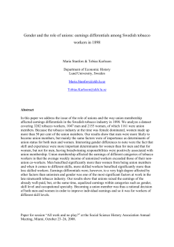Gender and the role of unions: earnings differentials among