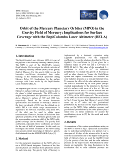 Orbit of the Mercury Planetary Orbiter (MPO) in the Gravity Field of