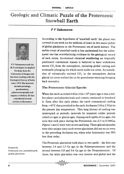Geologic and Climatic Puzzleofihe Proterozoic S nowball.&middot;&middot;.Ea&middot;rt&middot;h