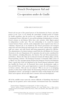 French Development Aid and Co-operation under de Gaulle