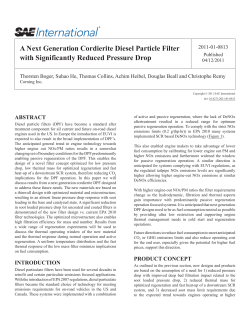 A Next Generation Cordierite Diesel Particle Filter with