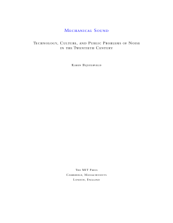 Mechanical Sound: Technology, Culture, and Public