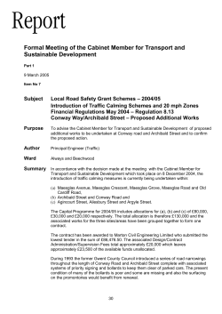 Road Safety Grant Schemes Additional Works