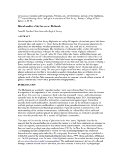 glacial aquifers of the new jersey highlands