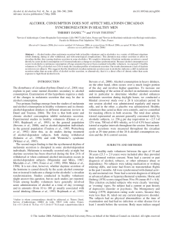 alcohol consumption does not affect melatonin