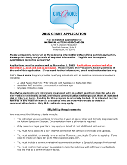 2015 grant application - National Autism Association
