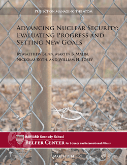 Advancing Nuclear Security - The Belfer Center for Science and