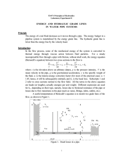 ENERGY AND HYDRAULIC GRADE LINES IN WATER PIPE