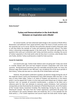 Turkey and Democratization in the Arab World: Between