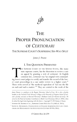 The Proper Pronunciation of Certiorari