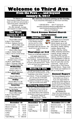 Jan 8 - Third Avenue United Church