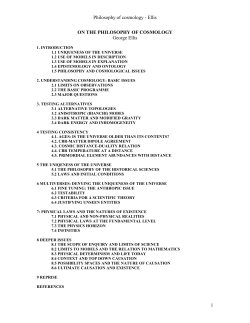 Philosophy of cosmology - Department of Mathematics and Applied