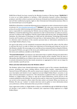 PRIVACY POLICY MAMI Movie Mandi, has been created by the