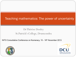 Presentation by Therese Dooley, St Patrick`s College