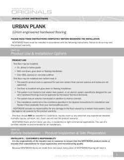 Installation Instructions - Originals Urban Collection