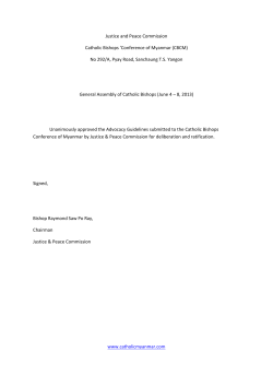 Justice and Peace Commission Catholic Bishops `Conference of