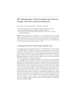 The Relationship of Word Length and Sentence Length: The Inter