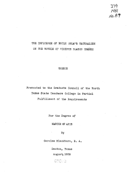 29 THE INFLUENCE OF EMILE ZOLA`S NATURALISM ON THE