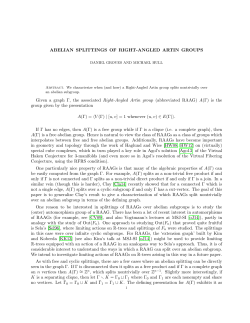 ABELIAN SPLITTINGS OF RIGHT-ANGLED ARTIN GROUPS Given