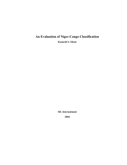 An Evaluation of Niger-Congo Classification