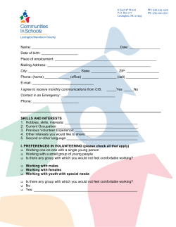 Communities In Schools Mentor Application.