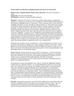 Seismic studies to understand earthquake hazards and risk in Las