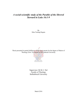 A social-scientific study of the Parable of the Shrewd Steward in
