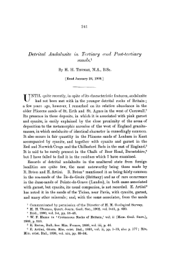 Detrital Andalusitc in Tertiary (~nd Post-tert~iary