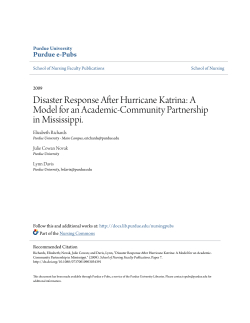 Disaster Response After Hurricane Katrina - Purdue e-Pubs